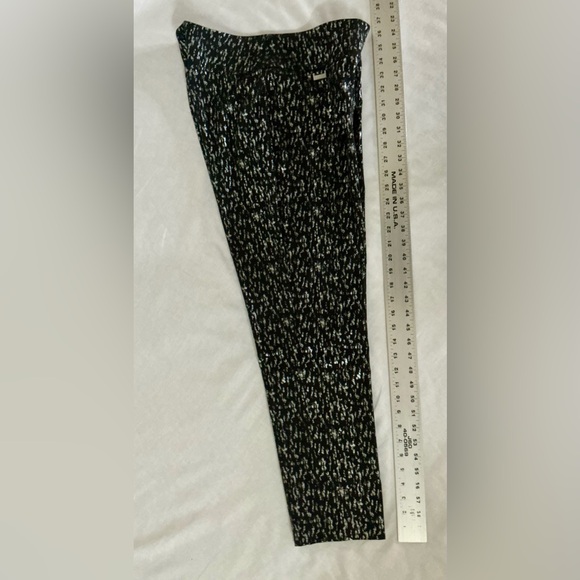 Peck & Peck Black metallic jaguard wave Skinny stretch Pants - Picture 4 of 5